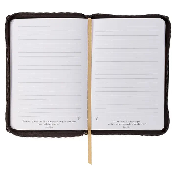 Journal Classic Zip Brown Two-Tone Man of God 1 Tim. 6:11