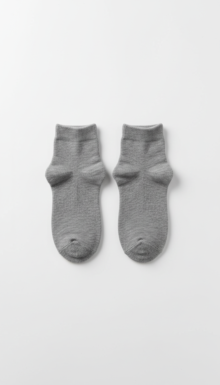 Gray cotton ankle socks, everyday wear