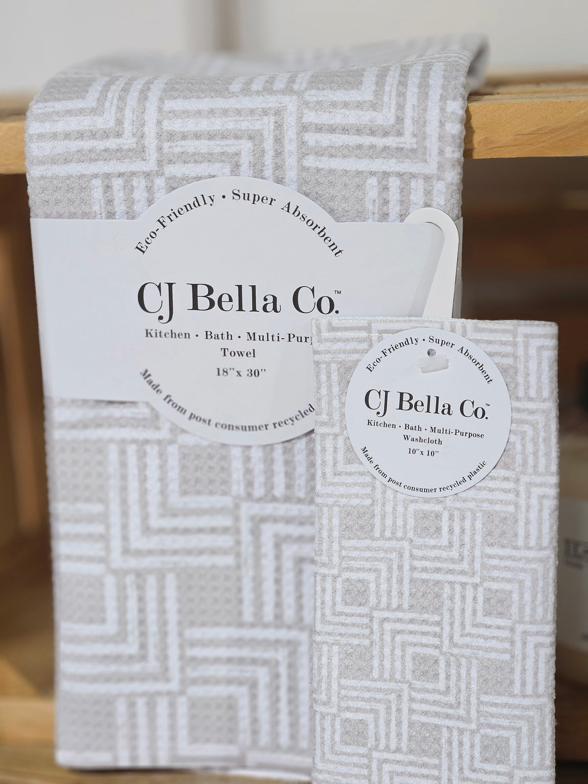 Beige Geo Square Towel
