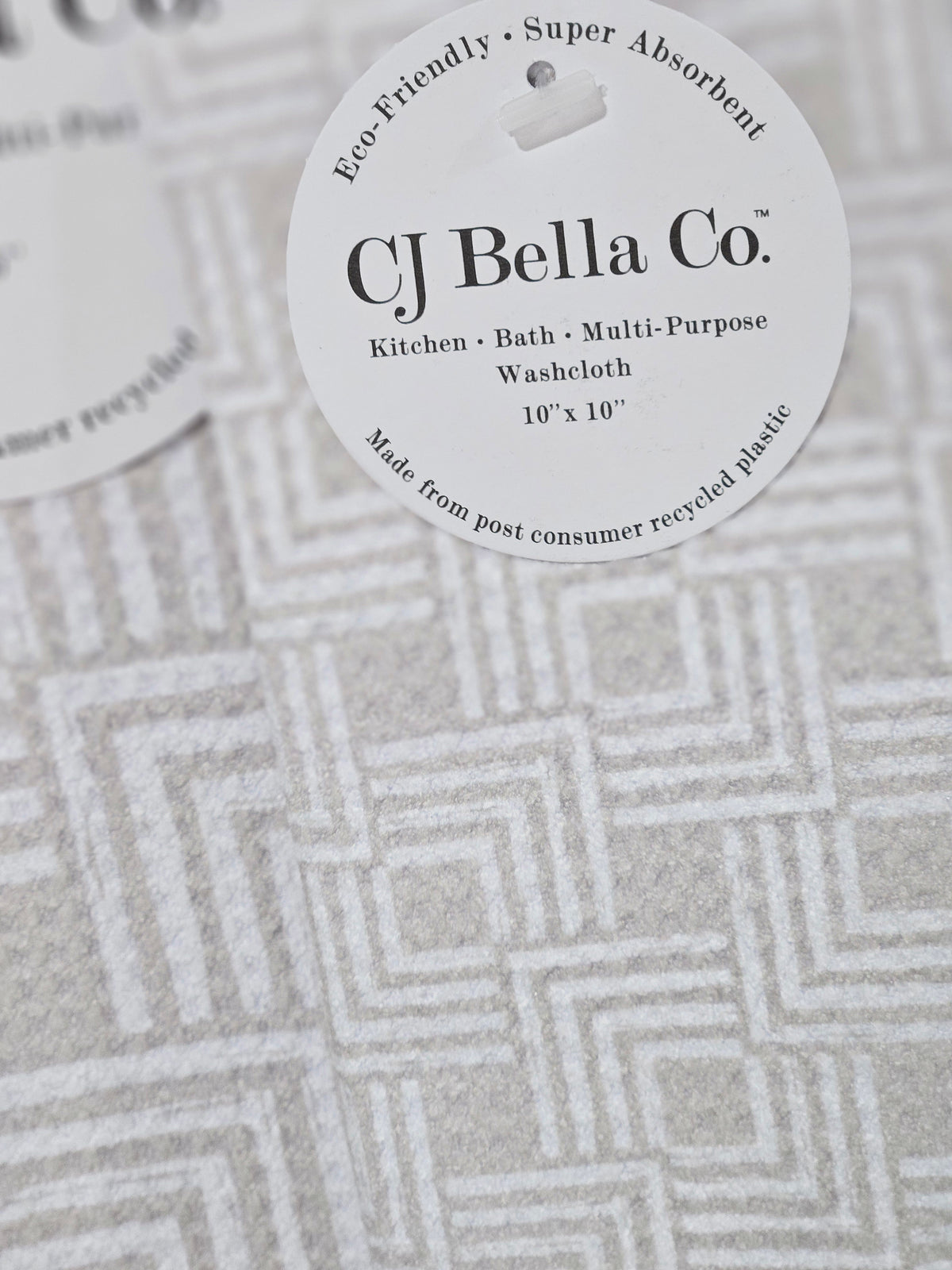 Beige Geo Square Washcloth