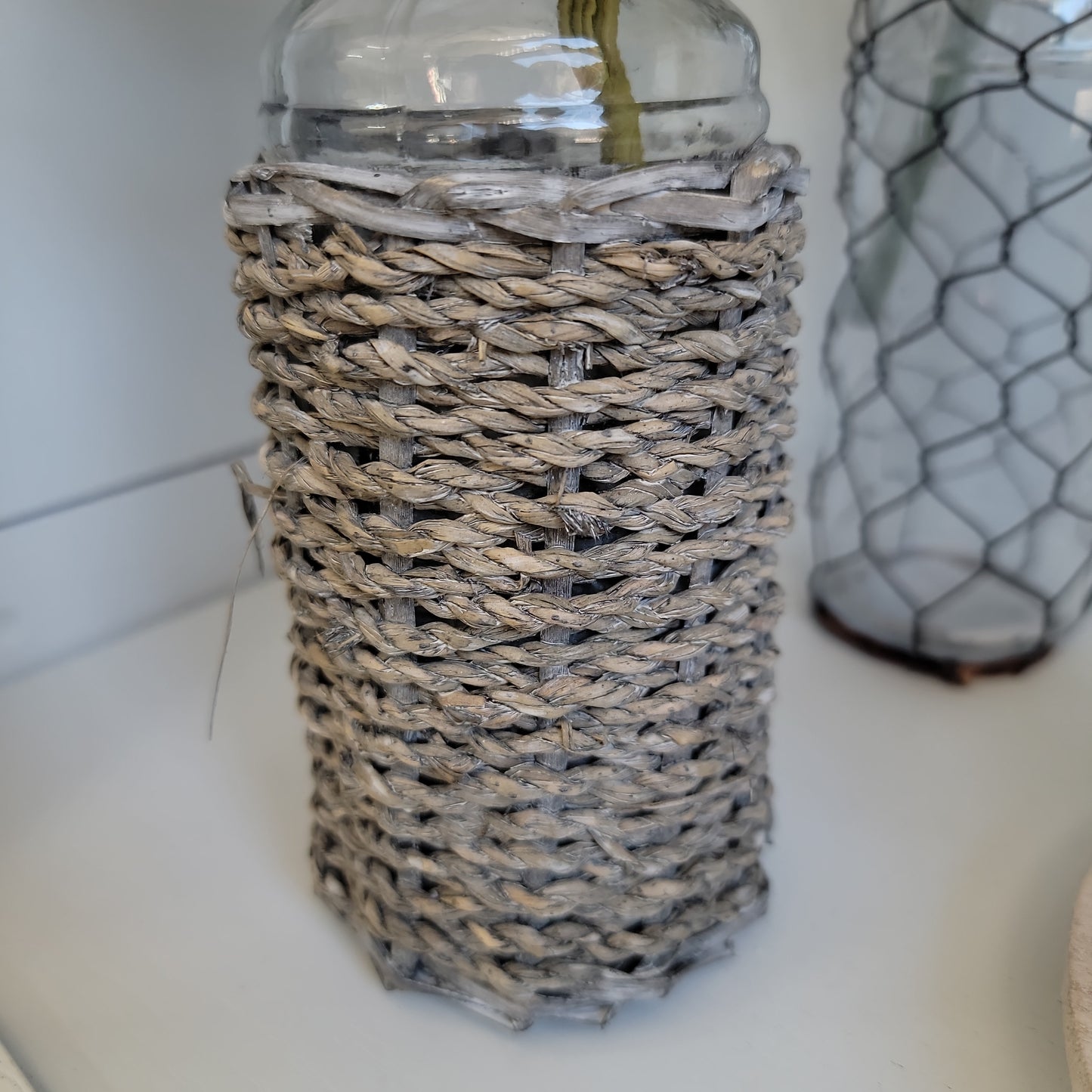 Seagrass Glass Bottle 7.5"