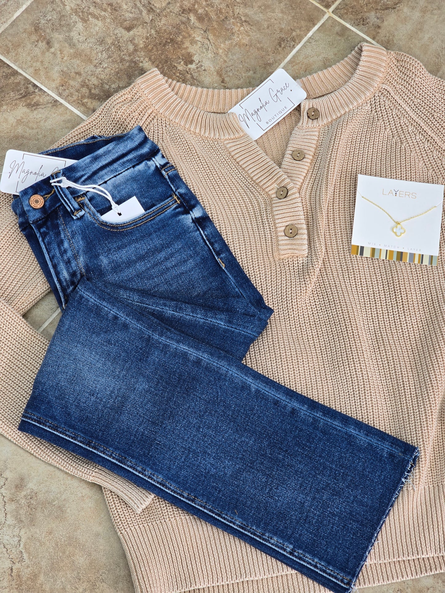 High Rise Crop Slim Straight