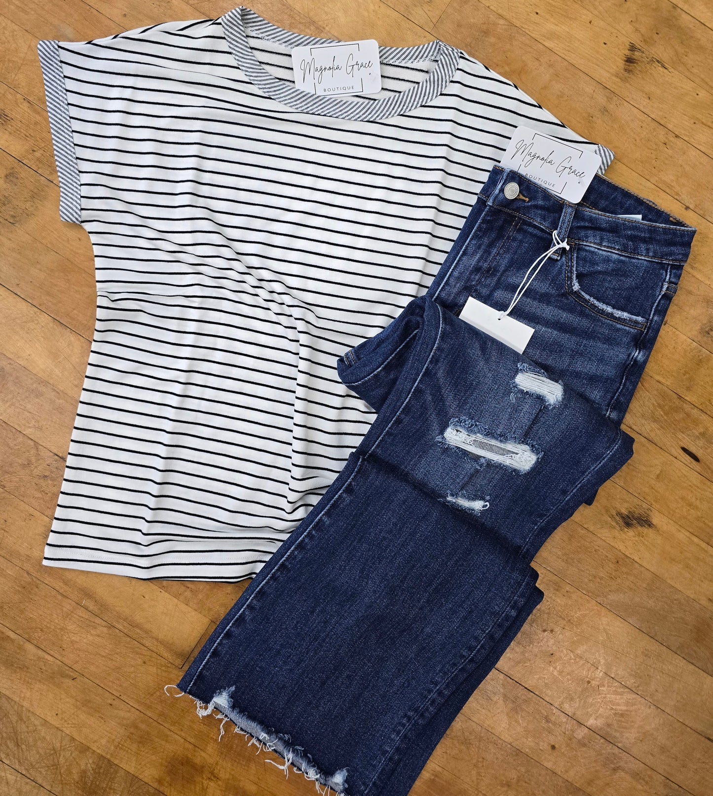 Pinstripe Soft Terry Top