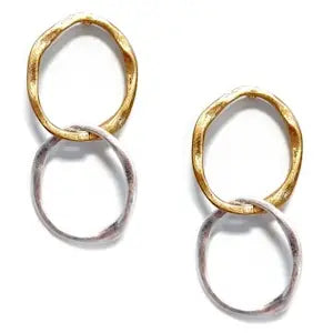Pink Gold Silver Earrings