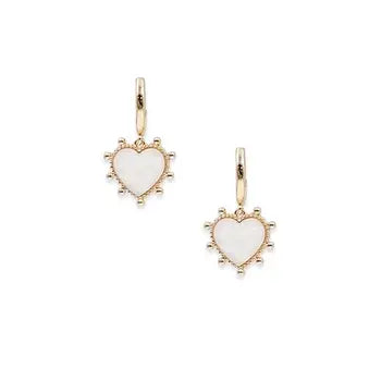 Vily White Heart Earrings