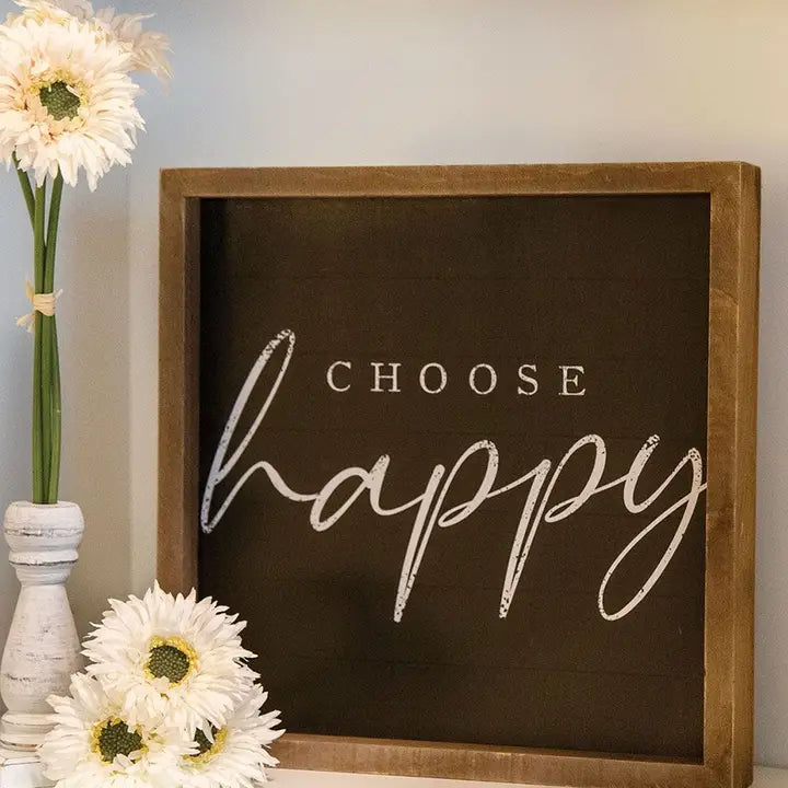 Choose Happy Framed Sign