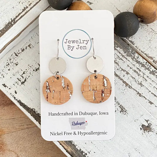Stainless Steel w/Cork Earring