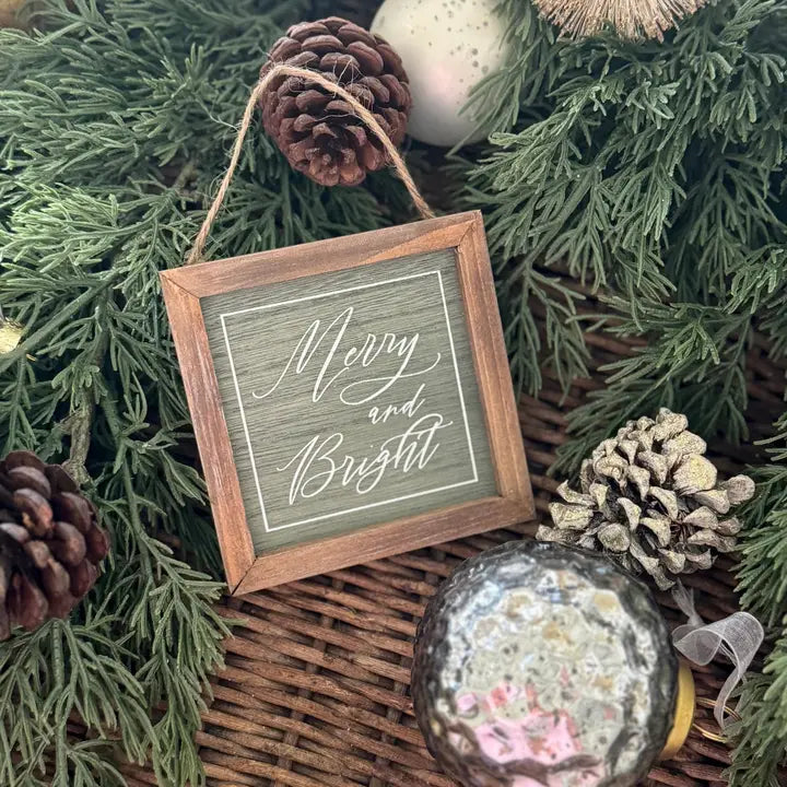 Merry And Bright Framed Ornament