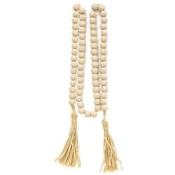 Ivory Wood Bead Garland 60"