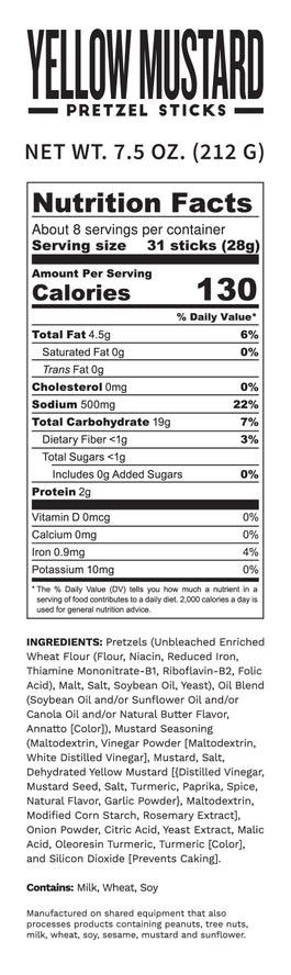 Pop Daddy Yellow Mustard Pretzels