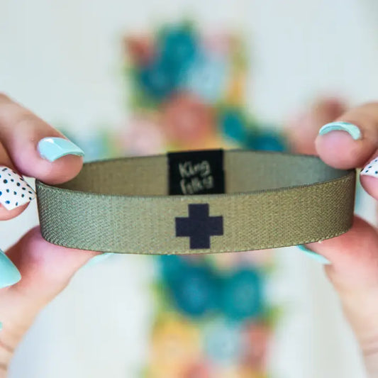 Olive & Black Men's Cross Bracelet