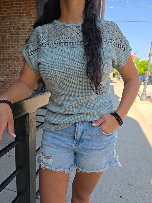 Benny Waffle Knit Top