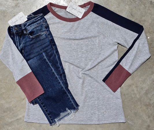 Color Block Terry Top