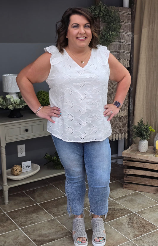 Curvy Eyelet Tank