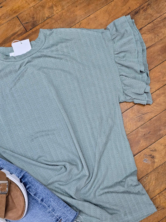 Heather Ruffle Sleeve
