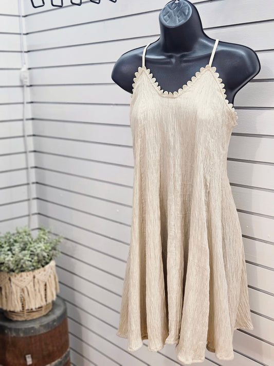 V-Neck Godet Hem Dress