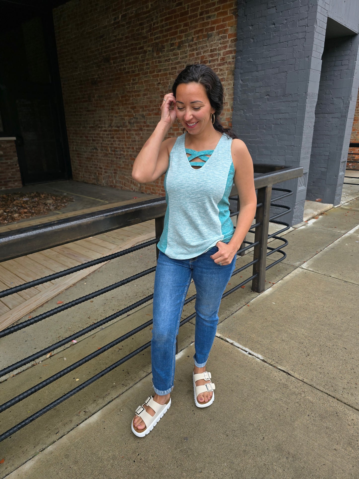 Strappy Green Tank
