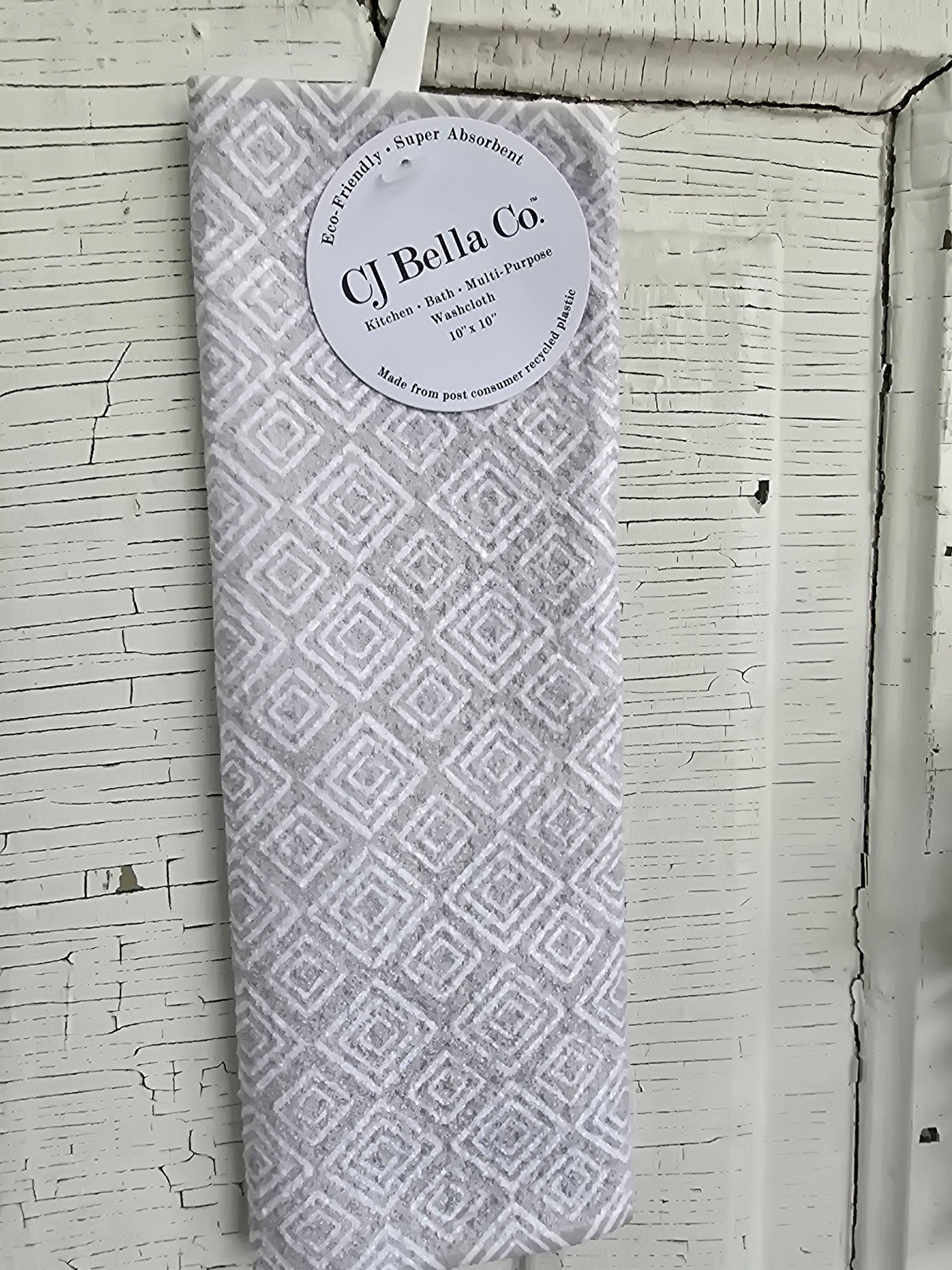 Beige Geo Diamonds Eco-Friendly Washcloth