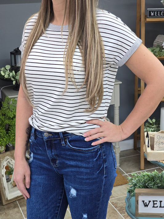 Pinstripe Soft Terry Top