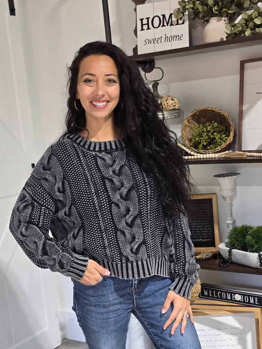 Washed Cable Knit