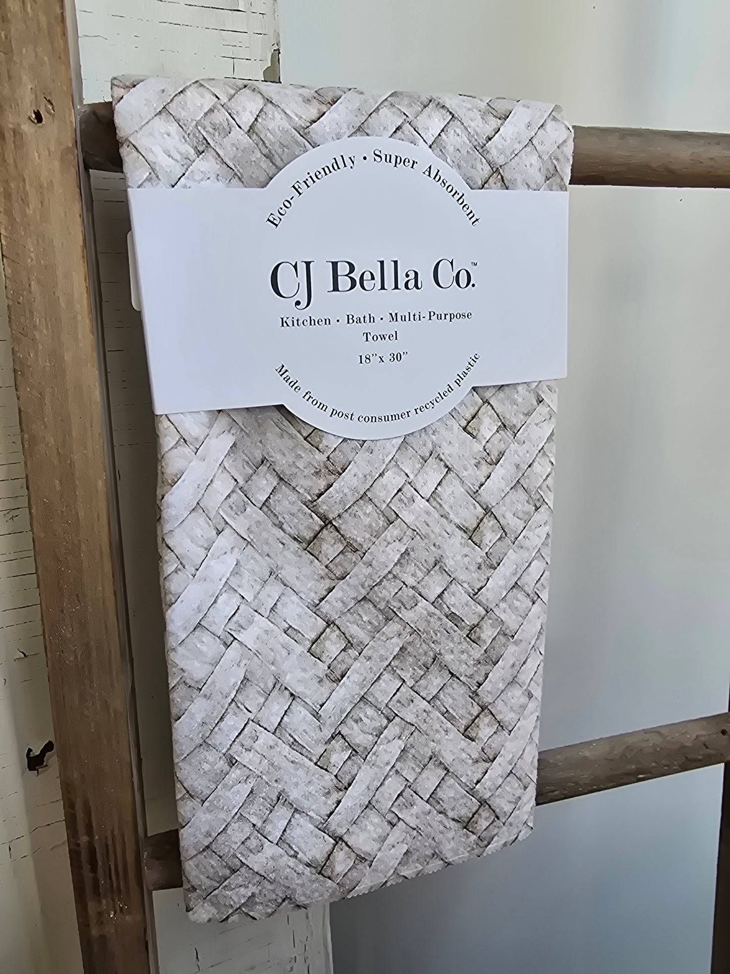 Beige Cross-Hatch Eco-Friendly Towel