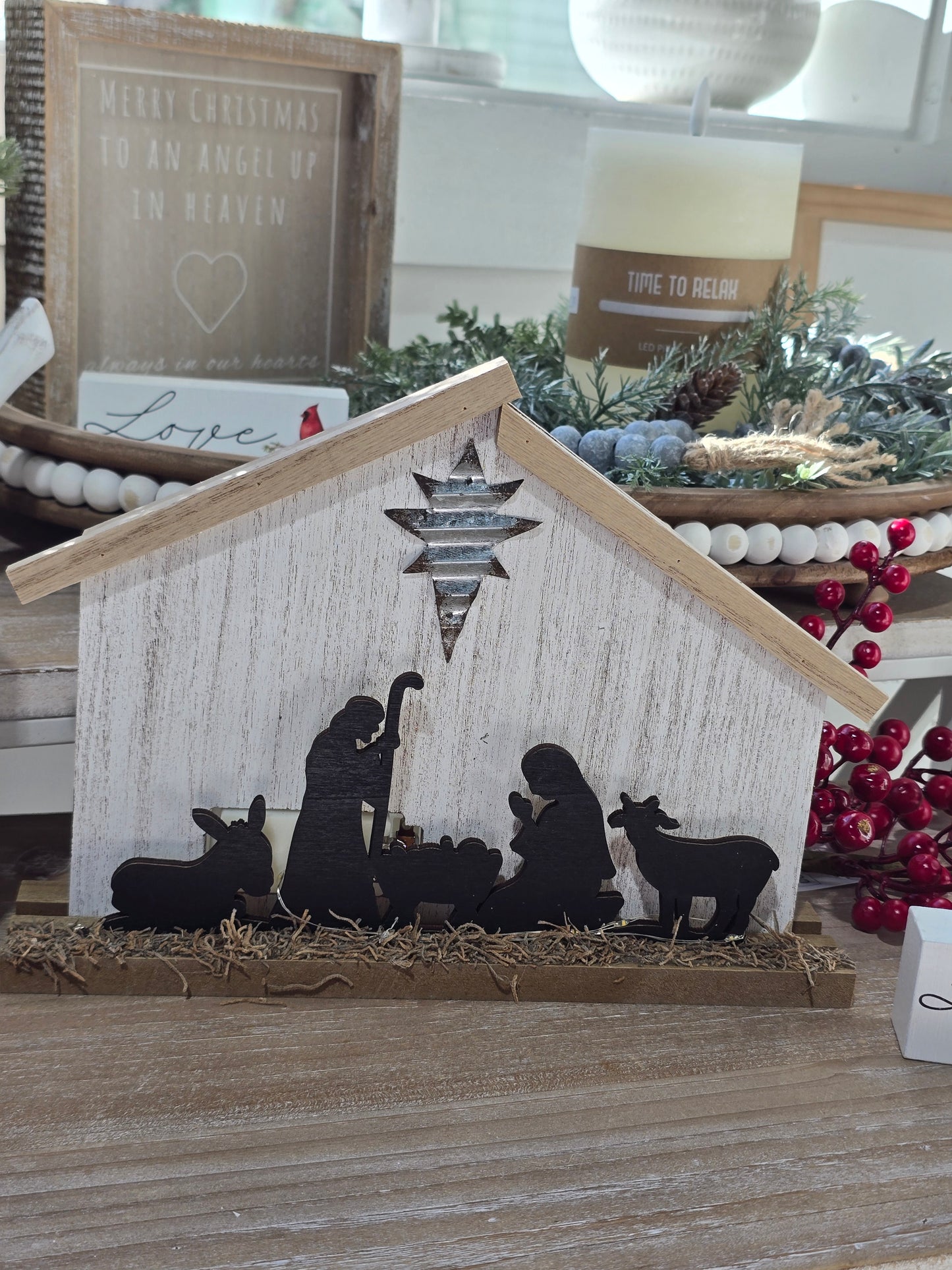 Wooden LED Nativity