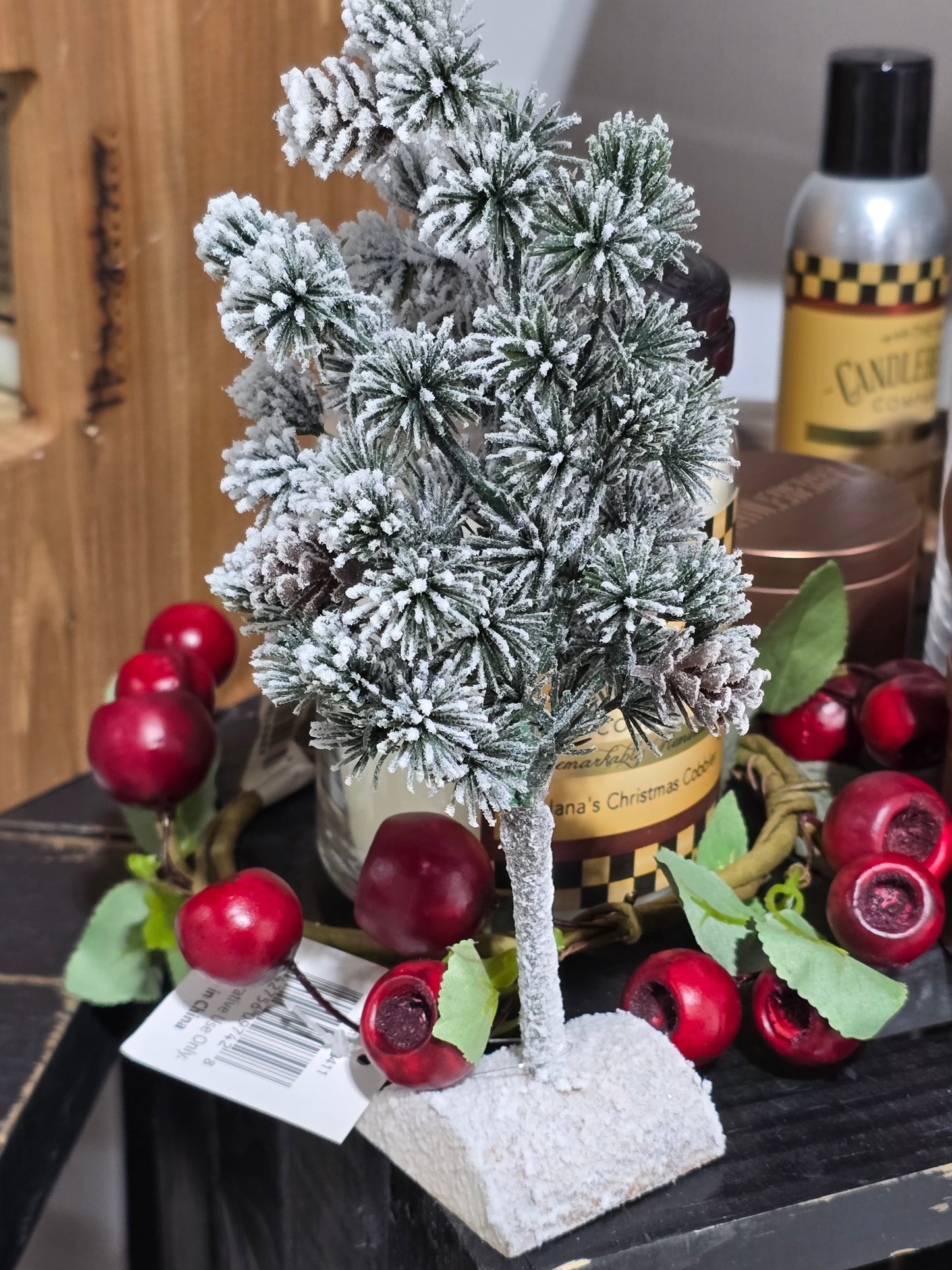 Flocked Bristle Pine Tree