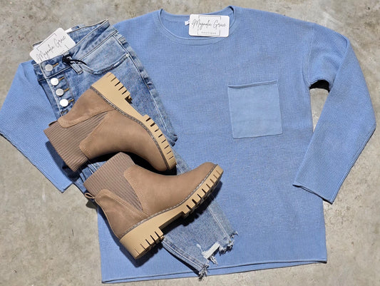 Waffle Pullover Sweater