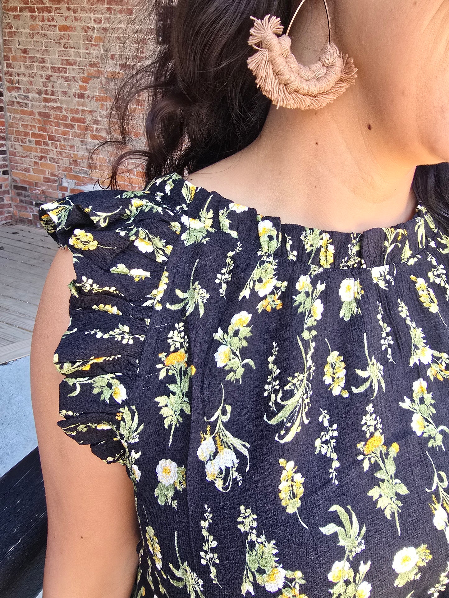 Floral Ruffle Sleeveless
