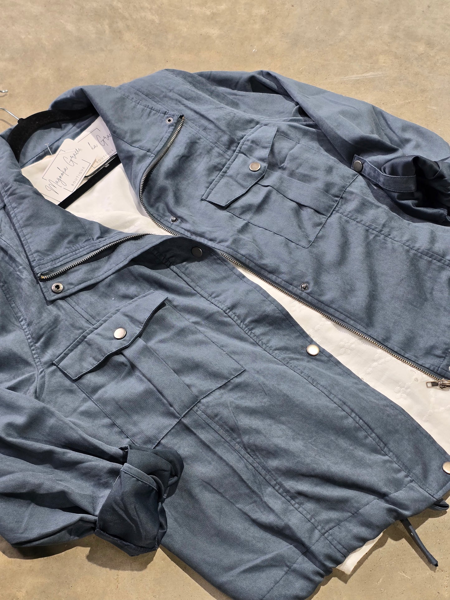 Utility Zipper Jacket-Midnight