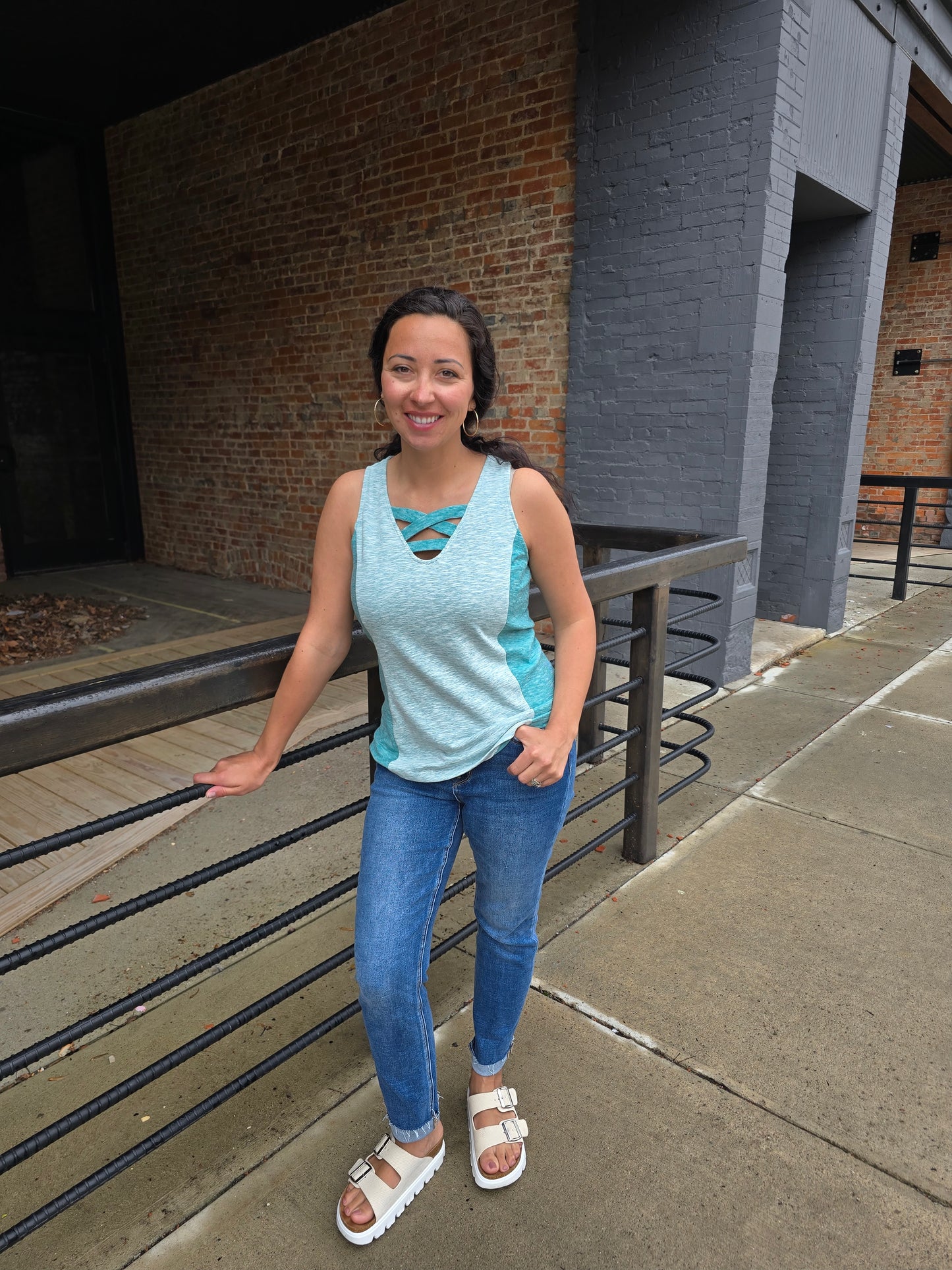 Strappy Green Tank