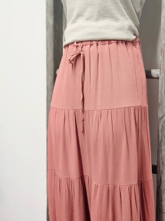 Tiered Layered Midi Skirt