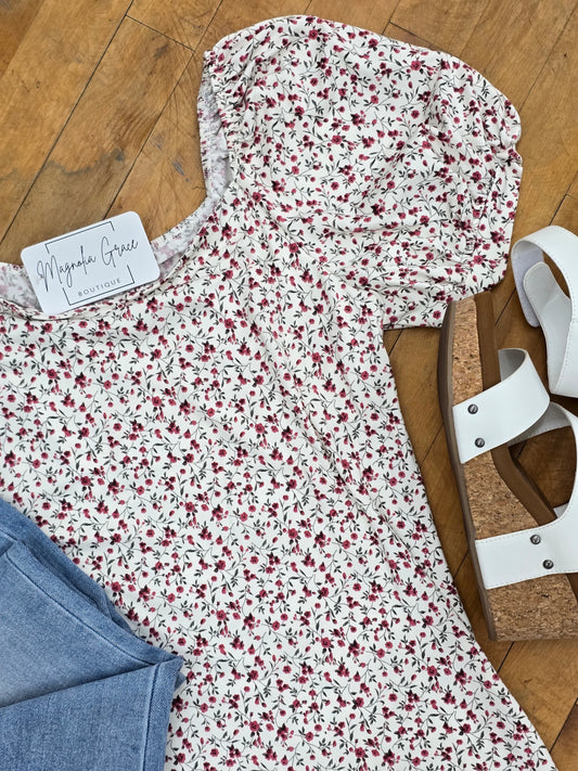 Floral Printed V-Neck