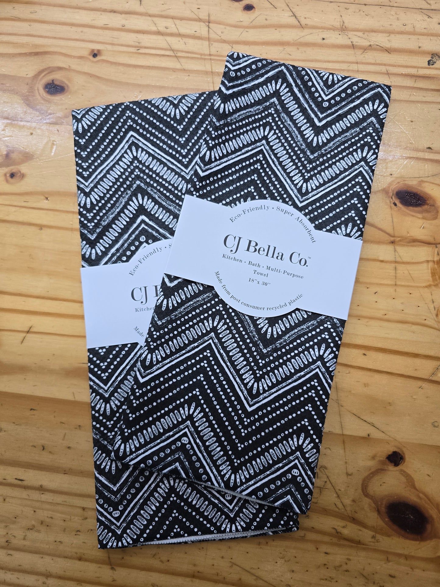 Black & White Chevron Eco-Friendly Towel