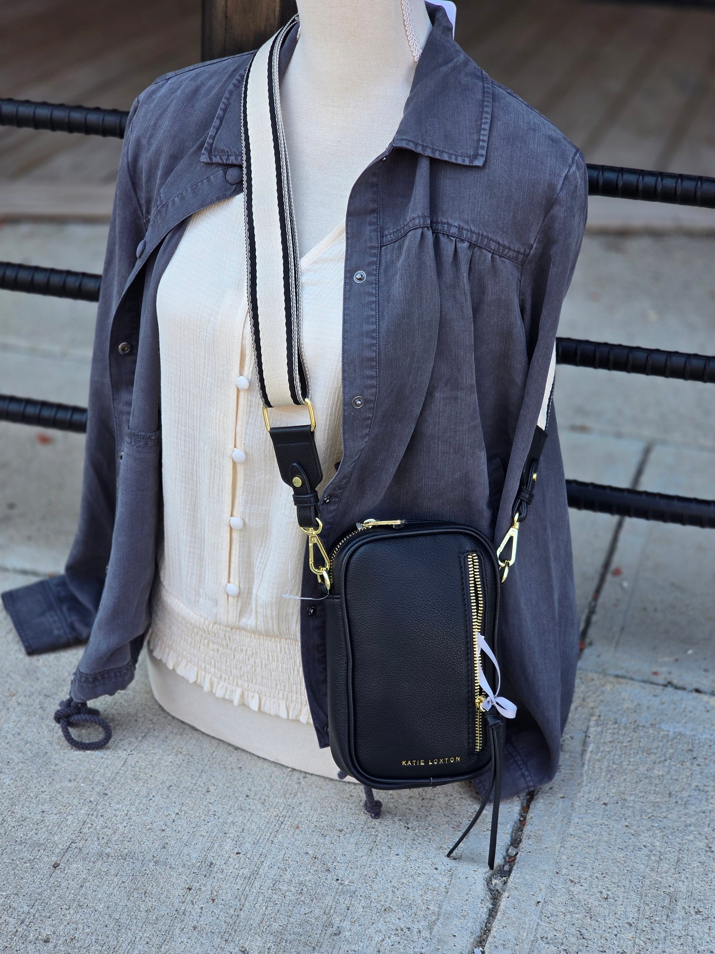Hallie Small Crossbody Bag- Black