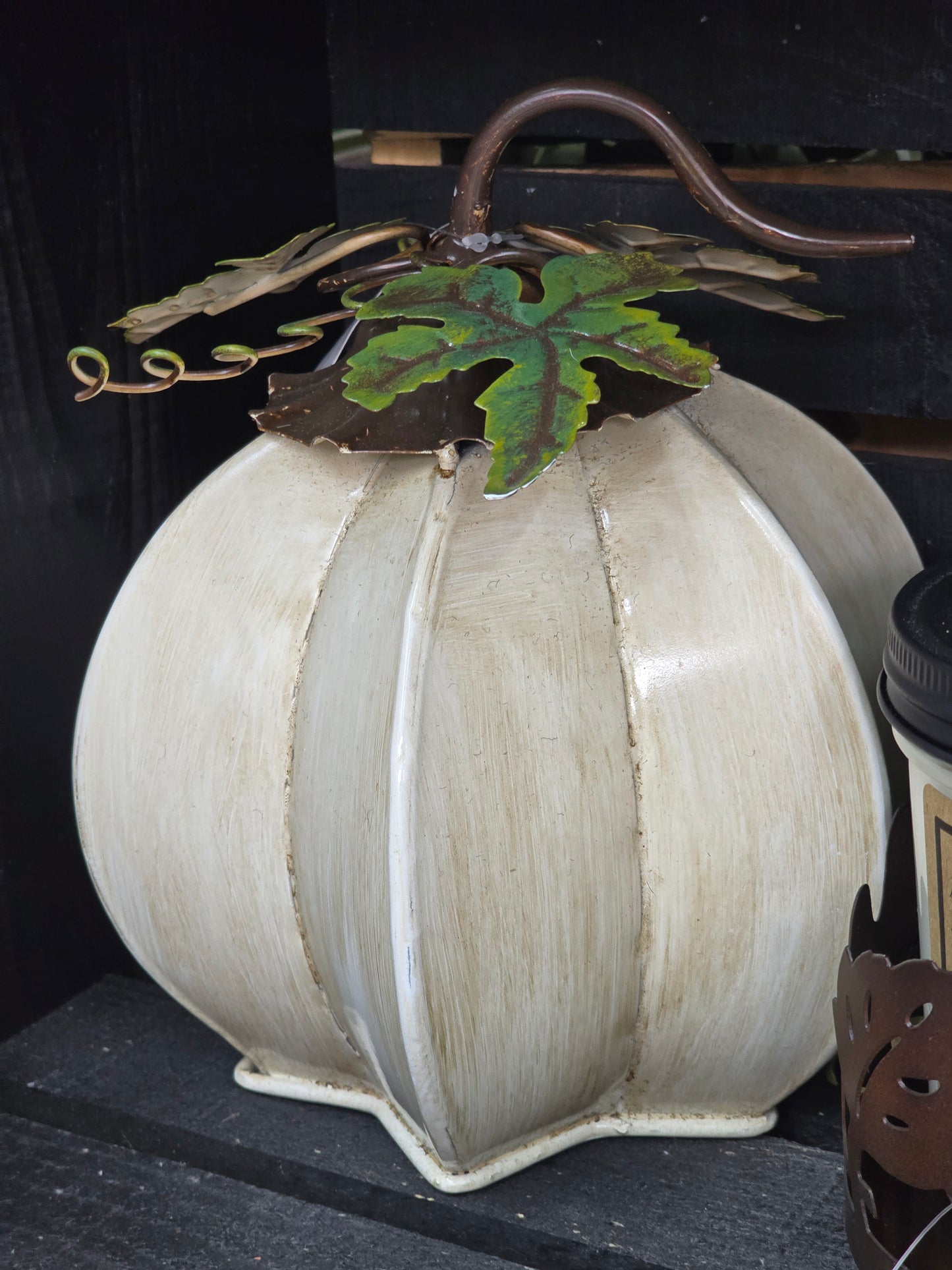 8.25" Moonbeam Metal Pumpkin