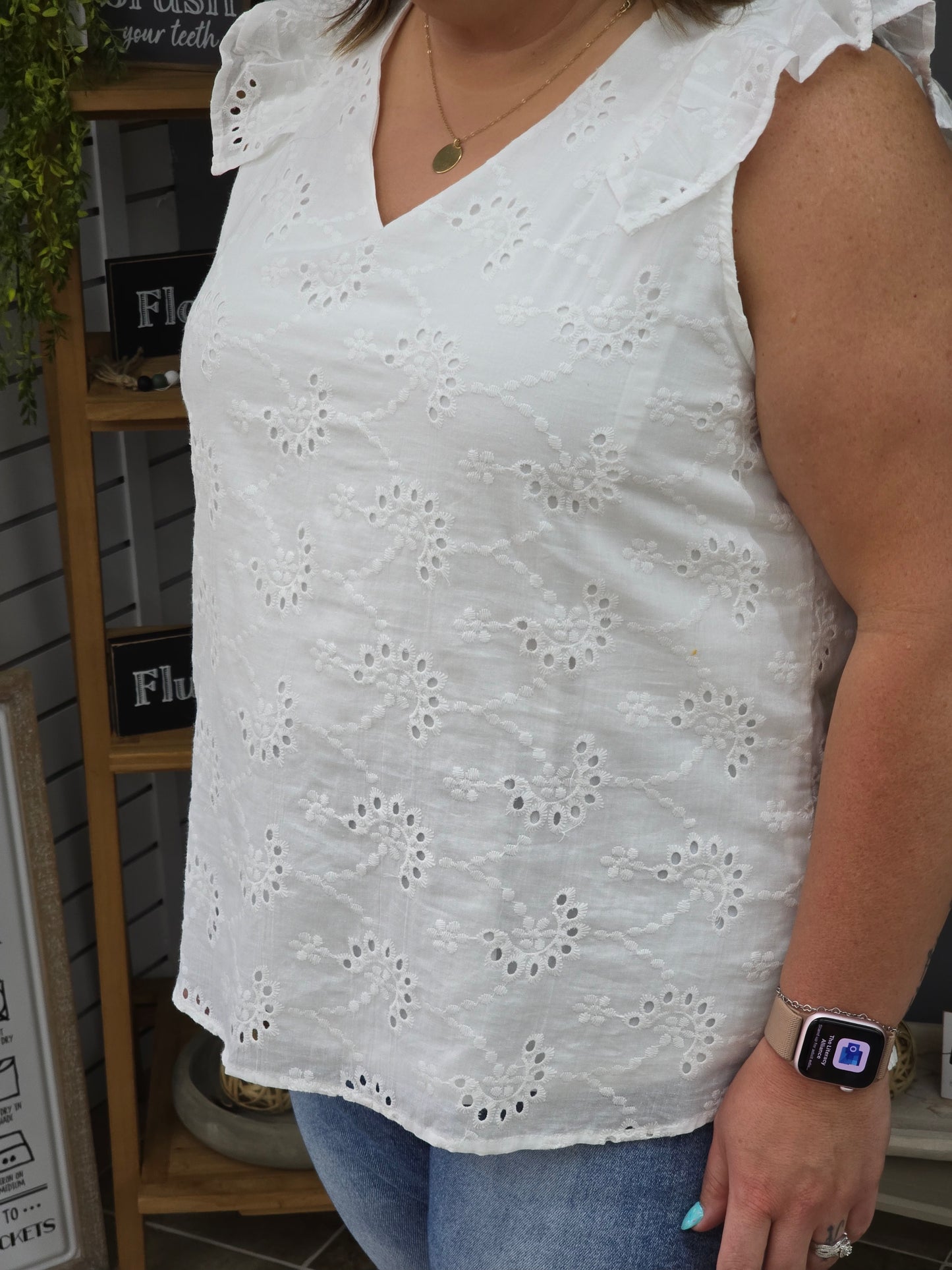 Curvy Eyelet Tank
