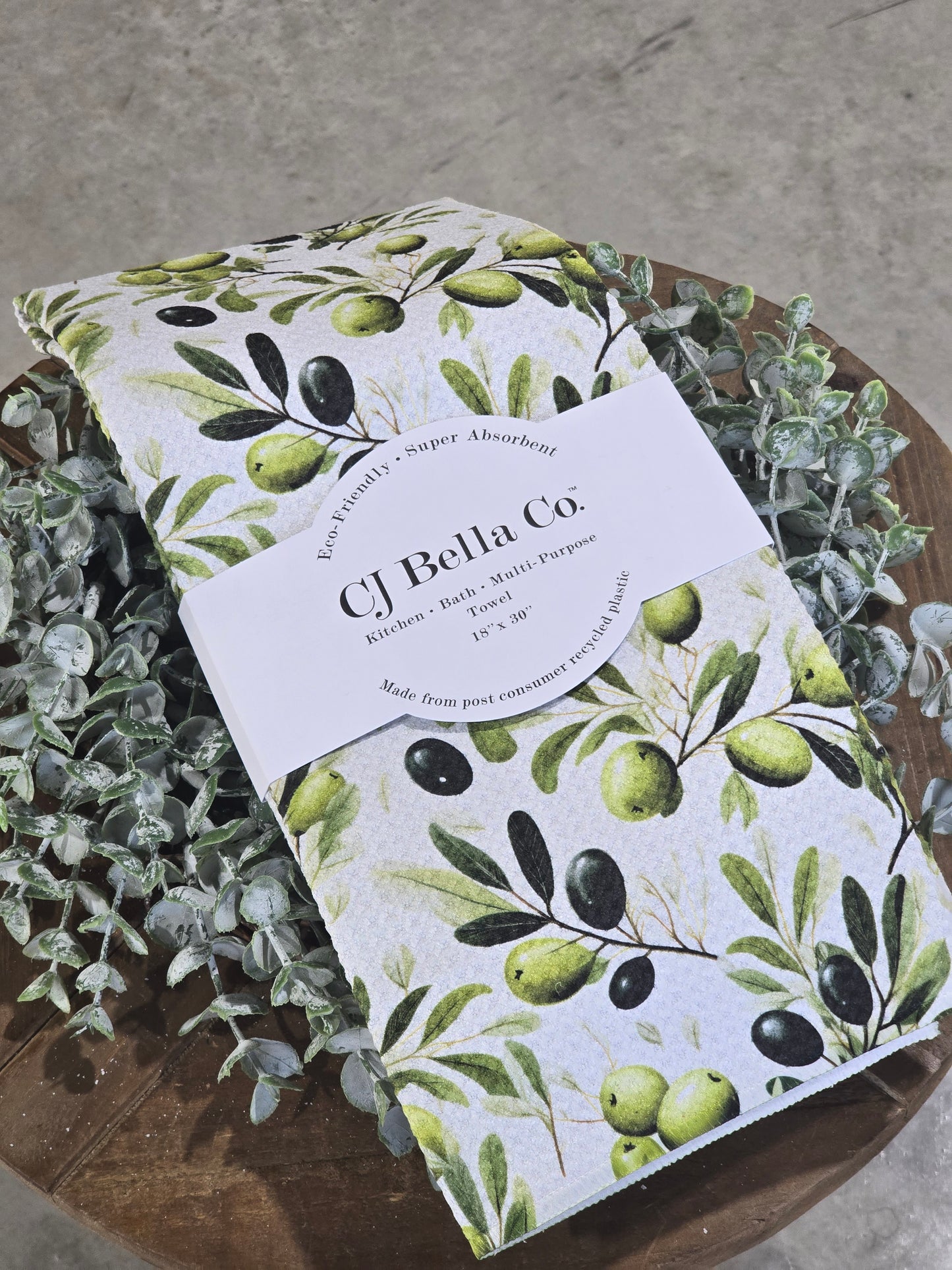 Green and Black Olives Towel