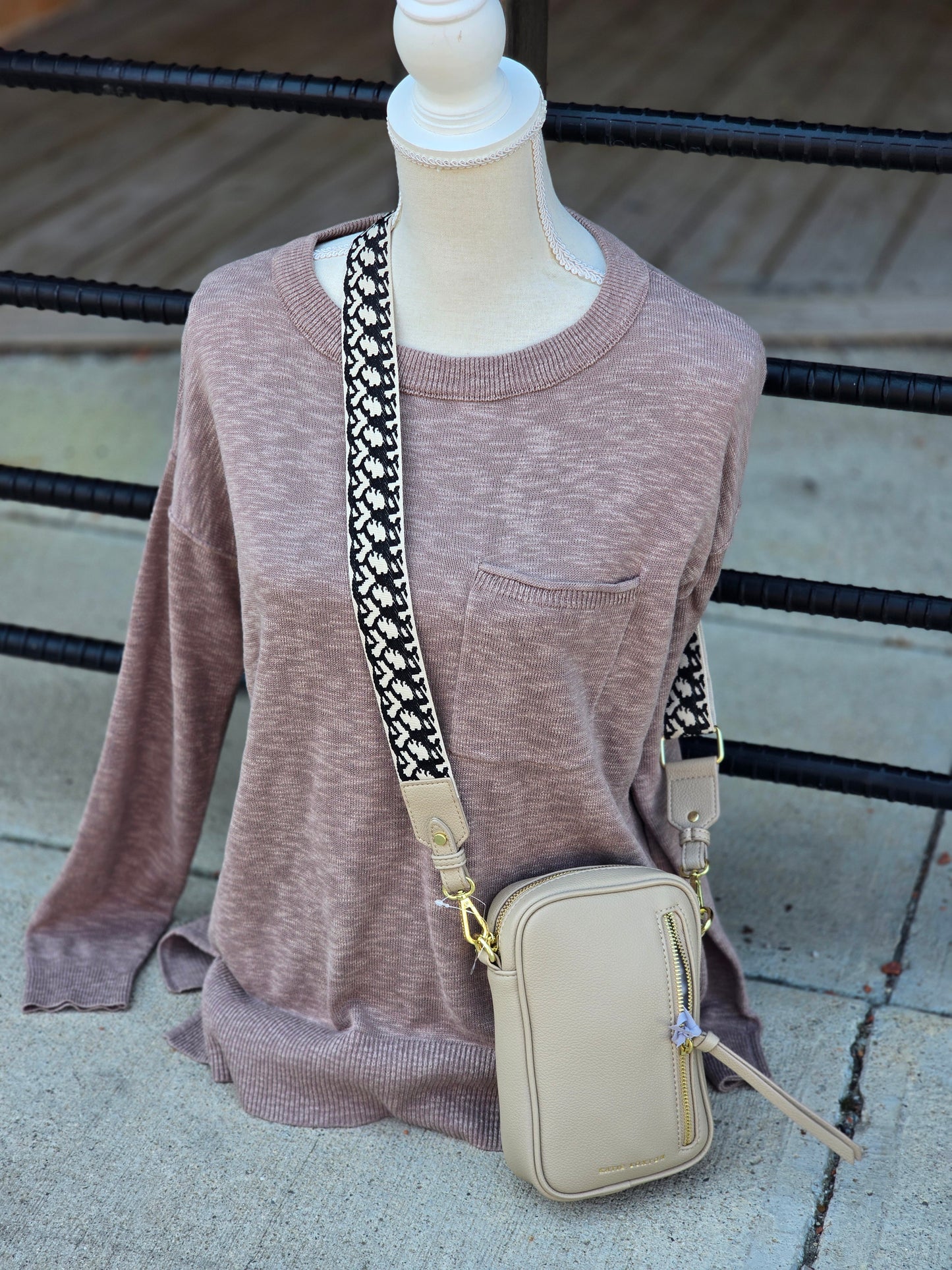 Hallie Small Crossbody Bag- Light Taupe