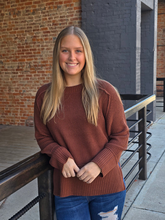 Raglan Side Slit Long Sleeve