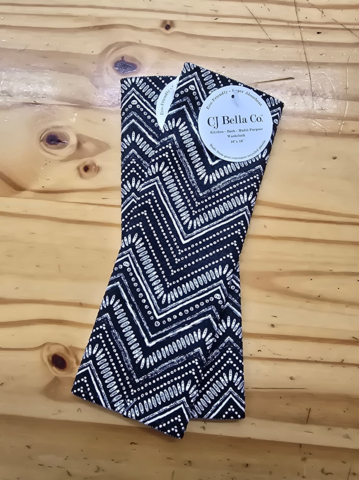 Black & White Chevron Eco-Friendly Washcloth