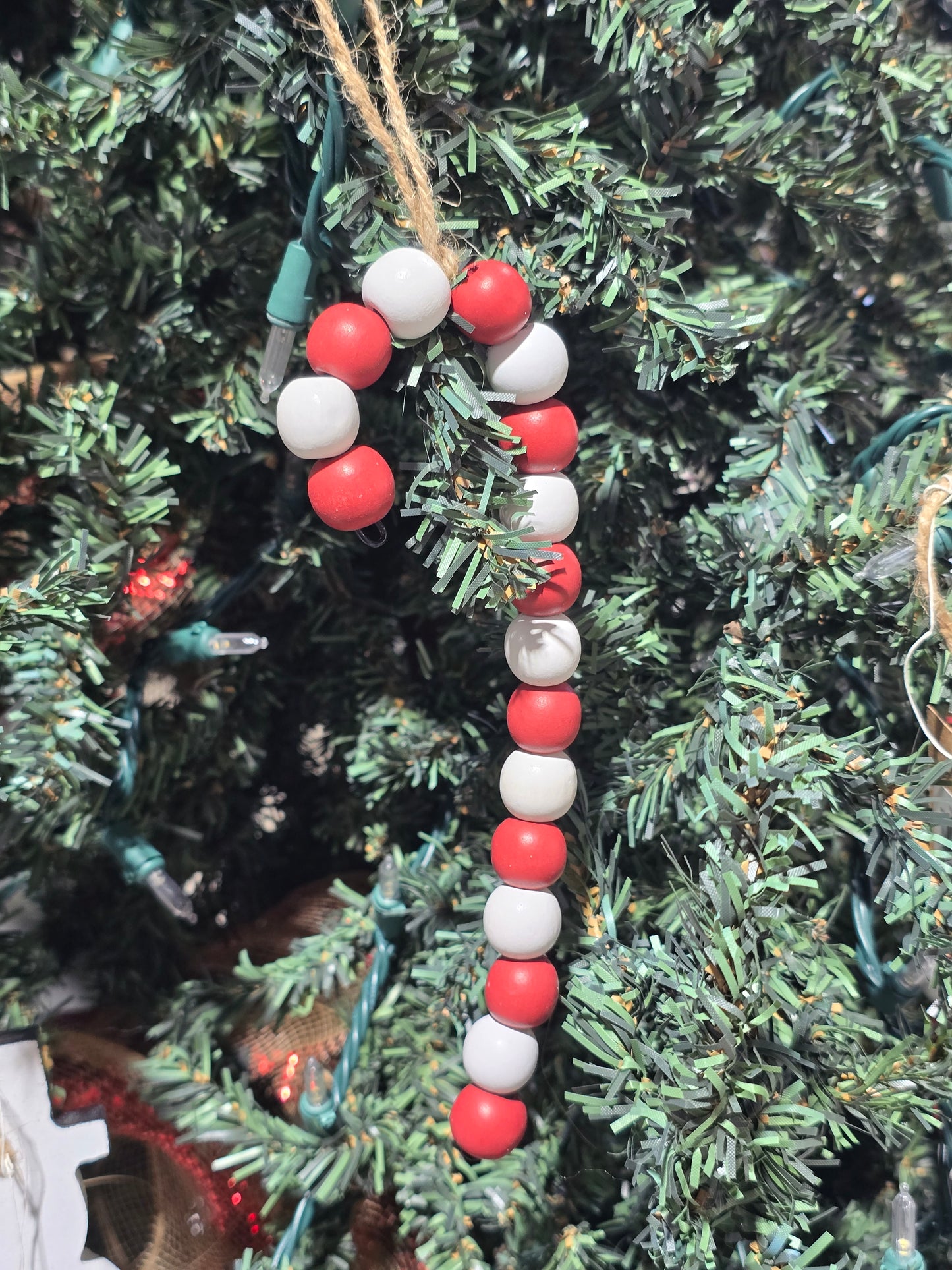 Beaded Candy Cane Ornament