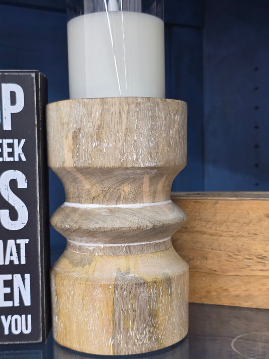 Mango Wood Candle Holder