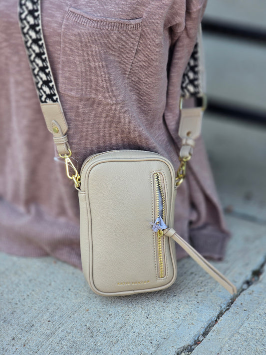 Hallie Small Crossbody Bag- Light Taupe
