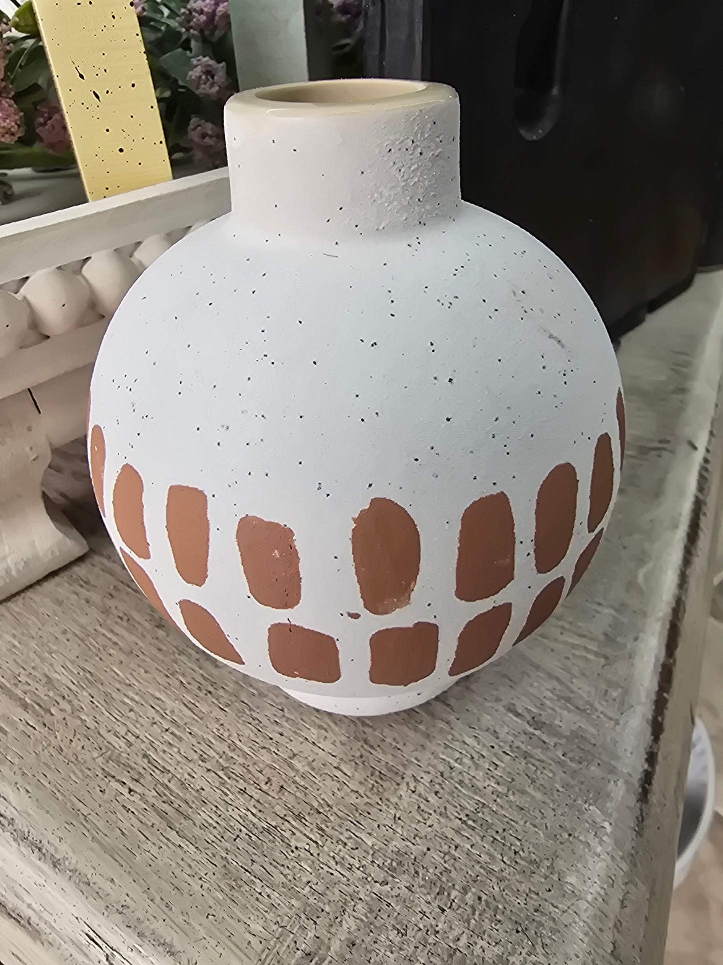 Terra Cotta Print Vase