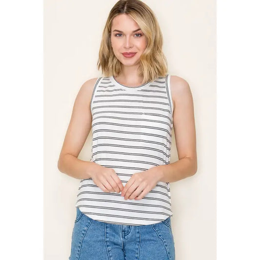 Sleeveless Stripe Tank Top