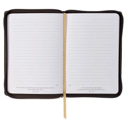 Journal Classic Zip Brown Two-Tone Man of God 1 Tim. 6:11