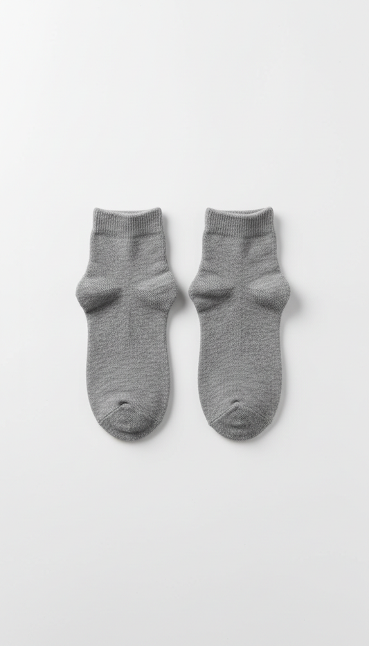 Gray cotton ankle socks, everyday wear