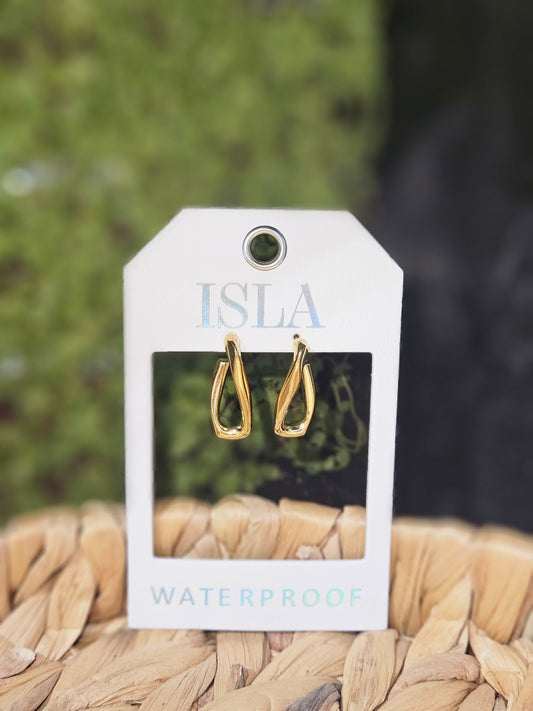 Gold Twisted Link Earring