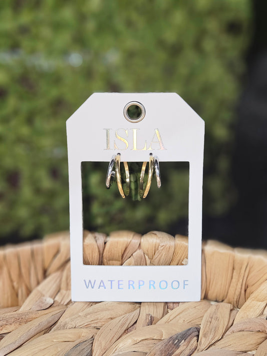 Hi Lo Two Toned PVD Hoop